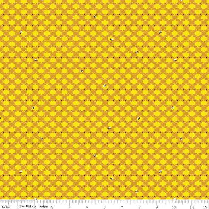 100 Aker Woods Honey Hex Gold Cotton Fabric