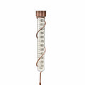 27 inch glass rain gauge with copper cap and coil wrapped around the tube