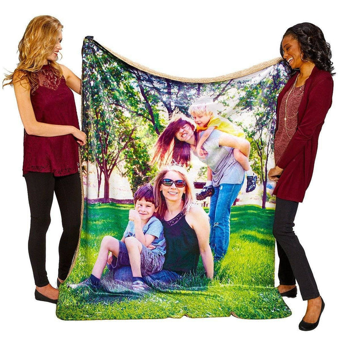 60" X 80" Heavy Weight Photo Sherpa Throw Blanket