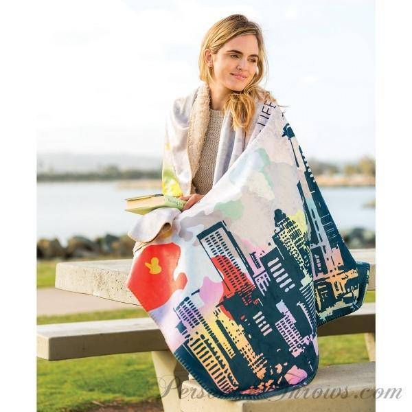 60" X 80" Heavy Weight Photo Sherpa Throw Blanket