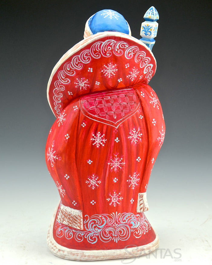 8 inch Russian Santa with Winter Woods Scene