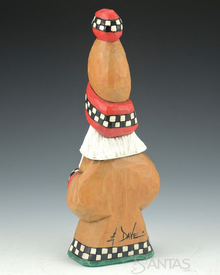 9 inch Deck The Halls Santa Carving by Dave Francis