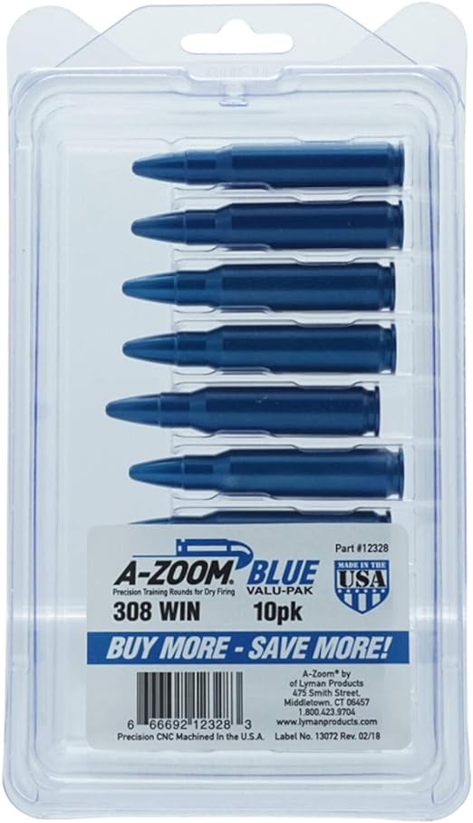 A-Zoom Action Proving Dummy Round 308 Winchester Blue Pack of 10