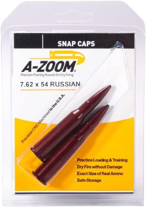 A-Zoom Action Proving Dummy Round 7.62x54mm Rimmed Russian Red Pack of 2
