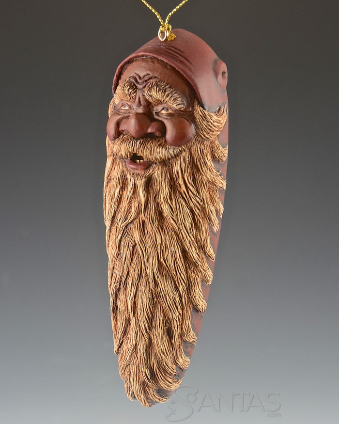 African American Wooden Santa Ornament by Susan Mattix 6 inch