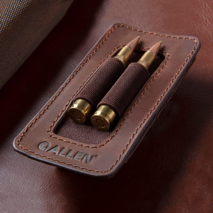 Allen Castle Rock Cartridge Carrier 223 Remington, 300 Winchester Magnum 2 Rounds Top Grain Leather Brown