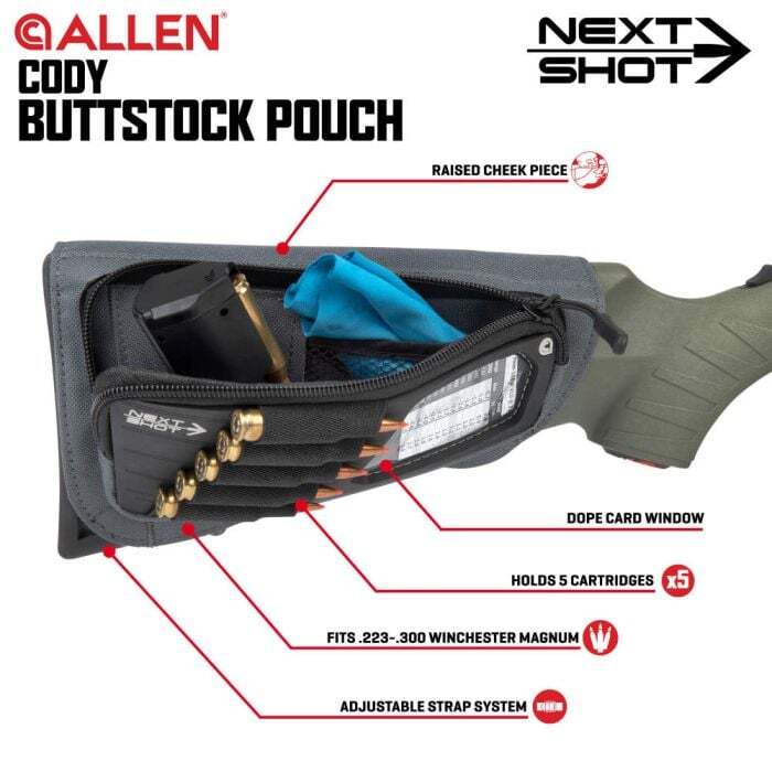 Allen Cody Buttstock Pouch Gray