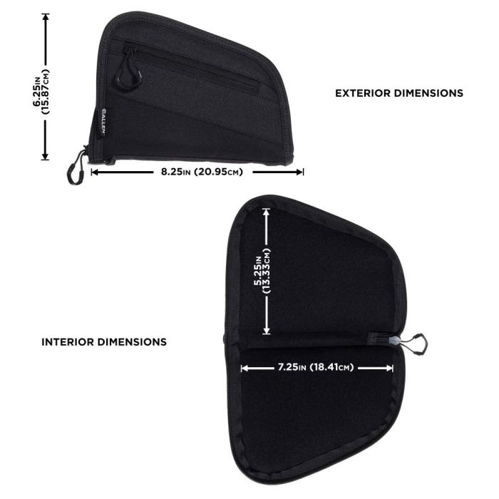 Allen Compact Auto-Fit 2.0 Pistol Case Black