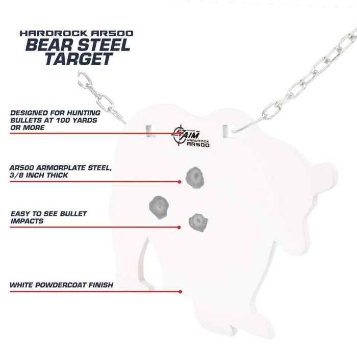Allen EZ-Aim Bear Silhouette Gong AR500 Steel Target