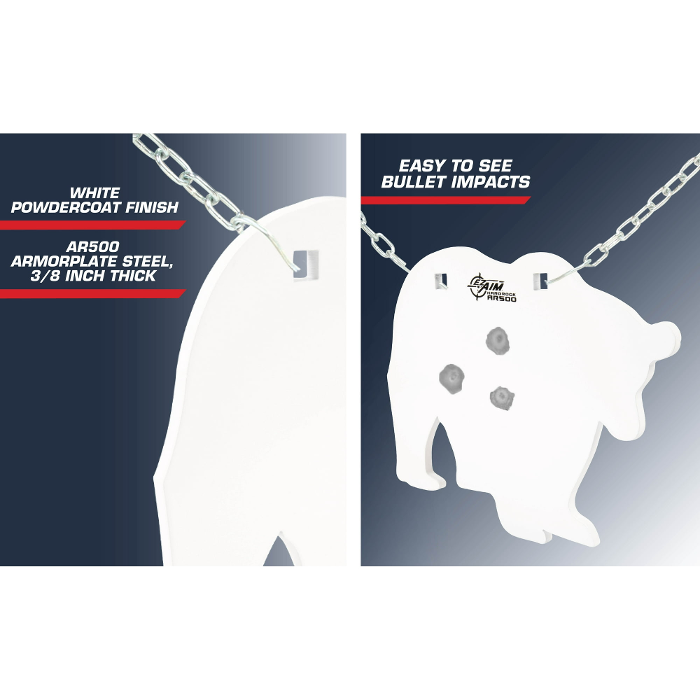 Allen EZ-Aim Bear Silhouette Gong AR500 Steel Target