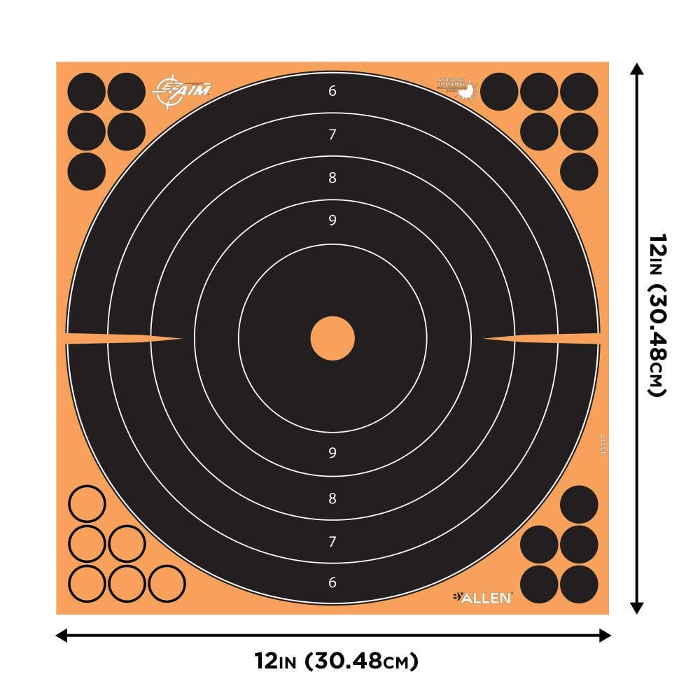 Allen EZ-Aim Splash Bullseye Adhesive Target 12" Pack of 10