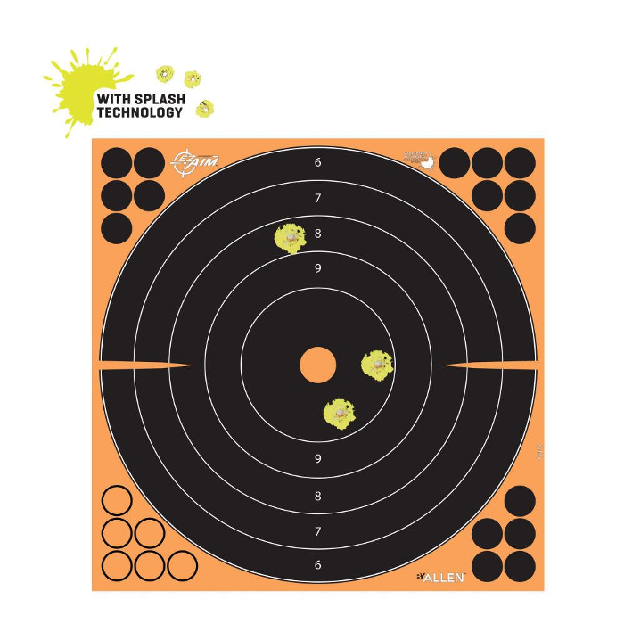 Allen EZ-Aim Splash Bullseye Adhesive Target 12" Pack of 10