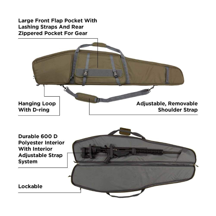 Allen Tac-Six Garrison Lockable 56" Rifle Case 600D Polyester Olive Drab