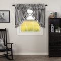 Annie Buffalo Black Check Ruffled Prairie Swag Set of 2 36x36x18