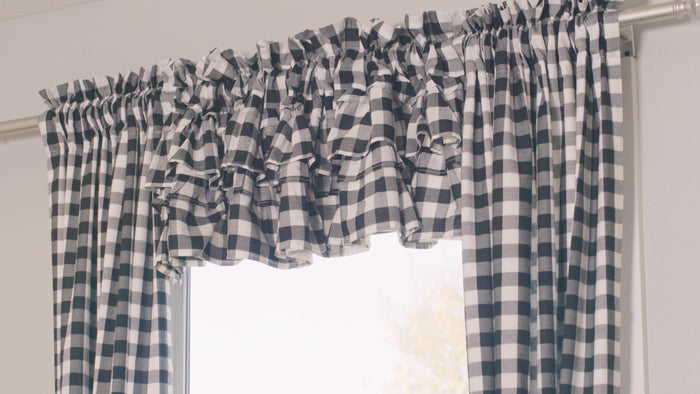 Annie Buffalo Black Check Ruffled Valance 16x60