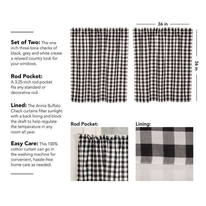 Annie Buffalo Black Check Tier Set of 2 L36xW36