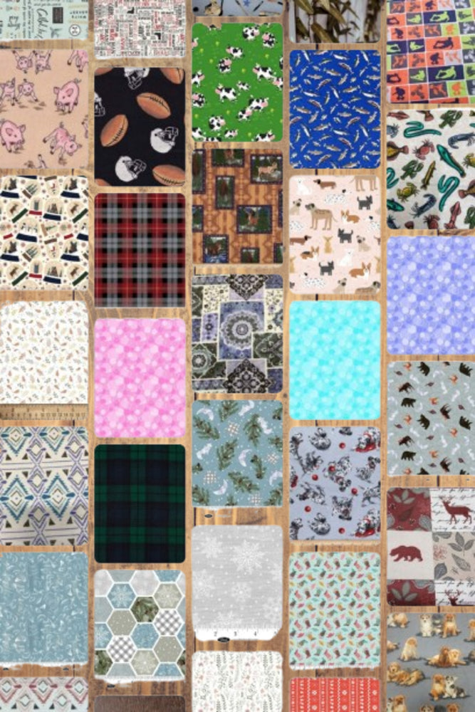 Assorted Novelty Flannel Fabric - 1 lb Fat Quarter Bundle