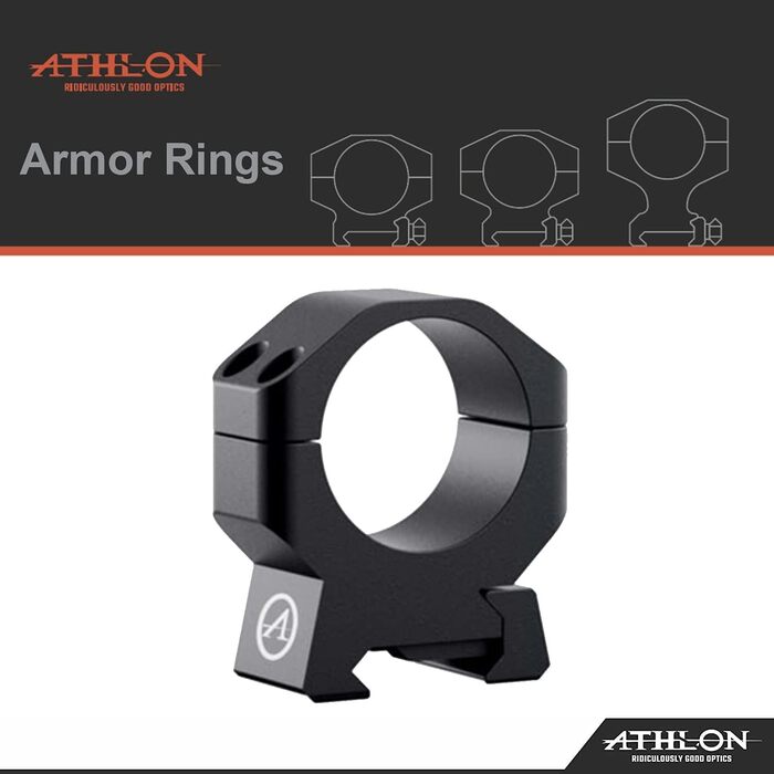 Athlon Optics Armor Picatinny Scope Rings Black 34mm Medium