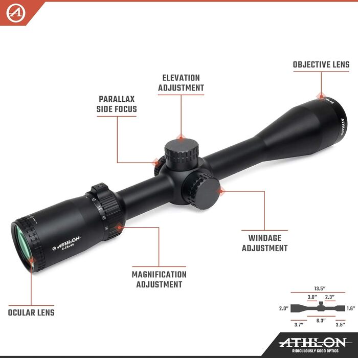 Athlon Optics Neos Rifle Scope 6-18x44mm Centre X Reticle Black