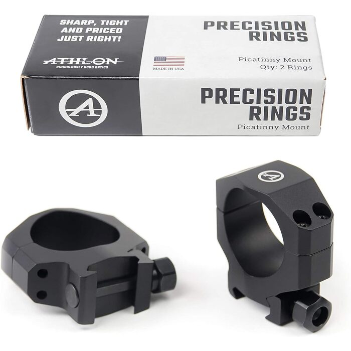 Athlon Optics Precision Picatinny Scope Rings Matte Black 34mm Medium