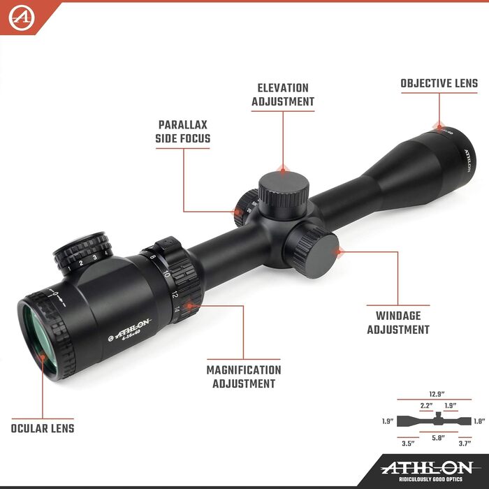 Athlon Optics Talos Rifle Scope 4-16x40mm Illuminated BDC 600 Reticle Black