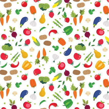 Barnyard Rules Veggie Patch Cotton Fabric
