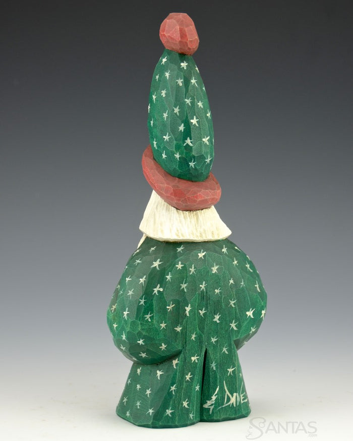 Bedtime Tall Hat Santa Carving 9"