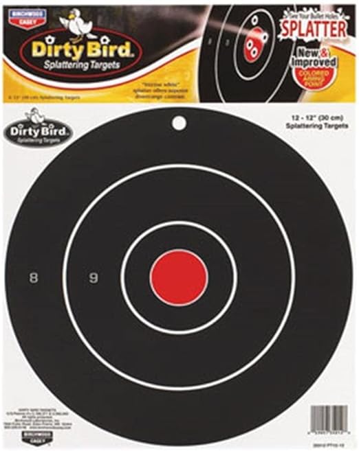 Birchwood Casey Dirty Bird Bullseye Target 12" Pack of 12