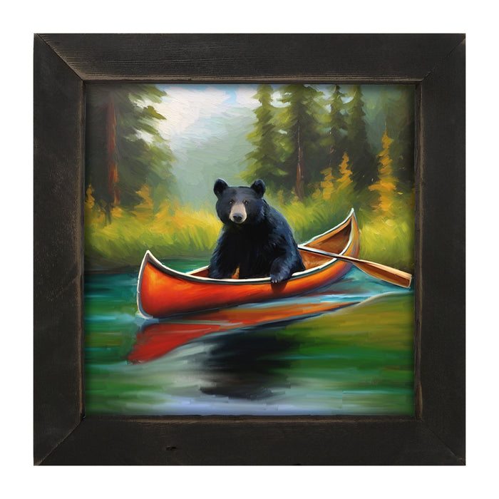 Black Bear in Canoe