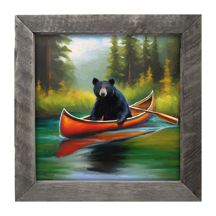Black Bear in Canoe