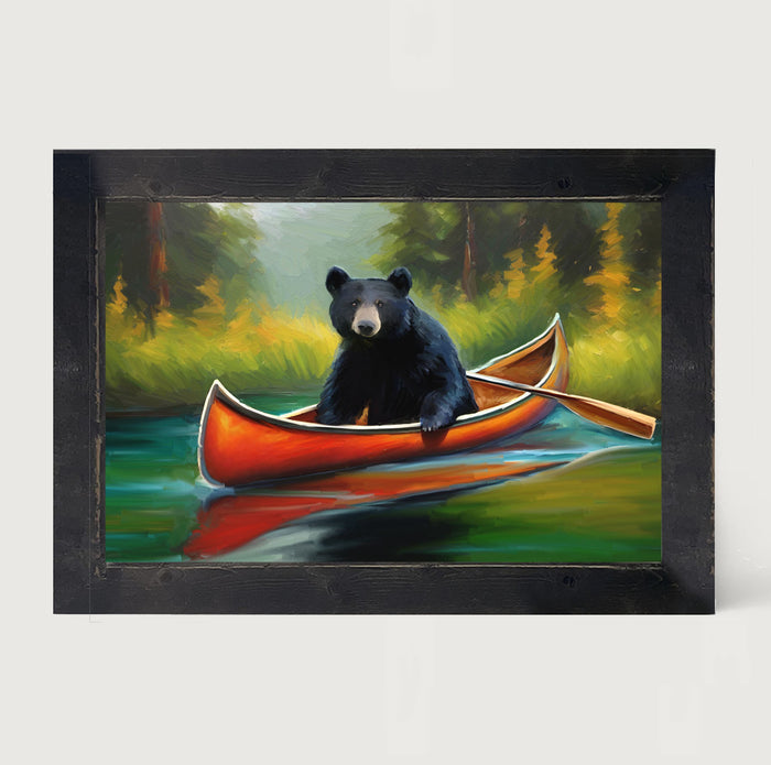 Black Bear in Canoe