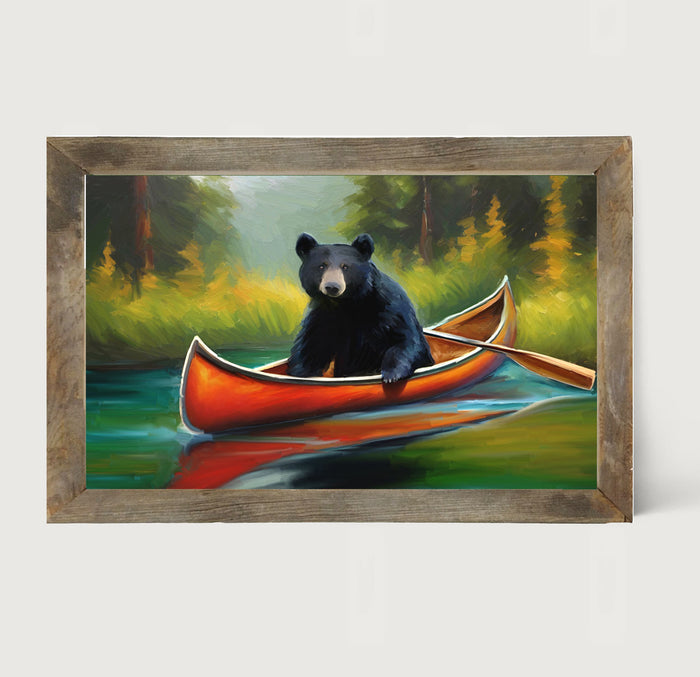 Black Bear in Canoe