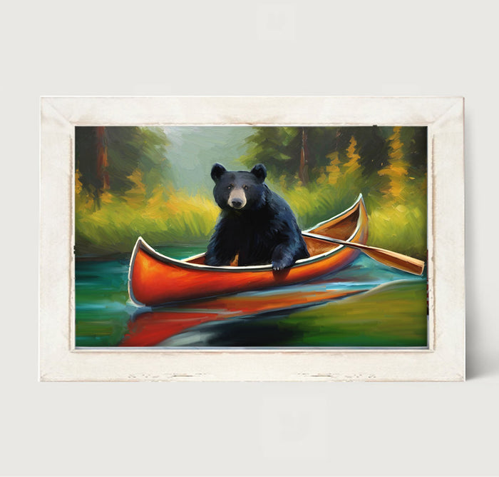 Black Bear in Canoe