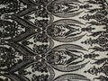 Black Sequins Fabric on Mesh, Damask Design 4 Way Stretch Sequin Fabric Sold By The Yard