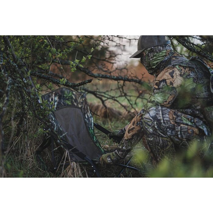 BOG Snood Seat Low Profile Hunting Chair Polyester Mossy Oak Camo