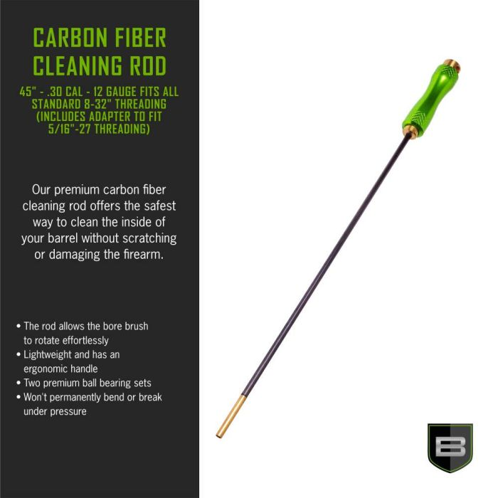 Breakthrough Clean Technologies 1-Piece Carbon Fiber Cleaning Rod 30 Caliber 12 Gauge 45"