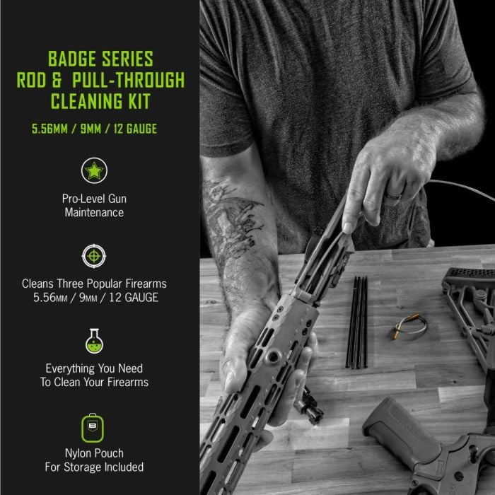 Breakthrough Clean Technologies Badge Series Rod and Pull-Through Cleaning Kit 5.56x45mm NATO, 12 Gauge