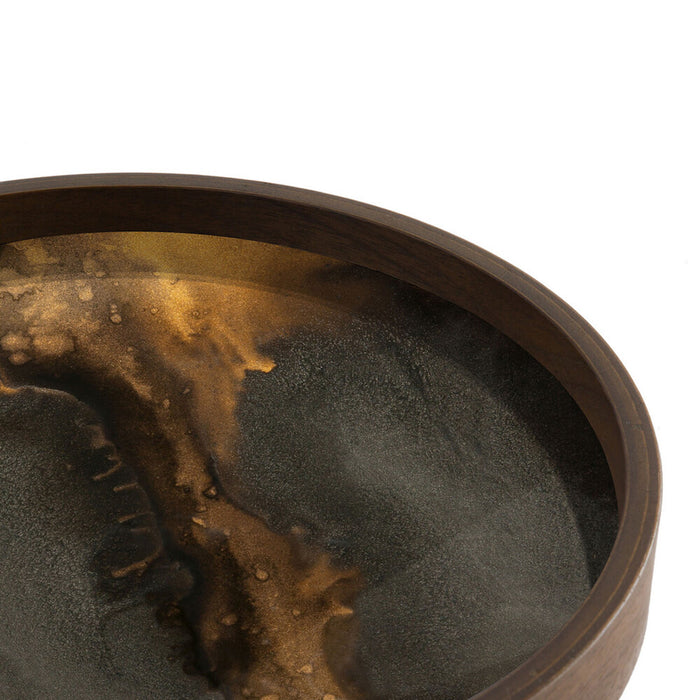 Bronze Organic Glass Valet Tray - Round - L | Ethnicraft
