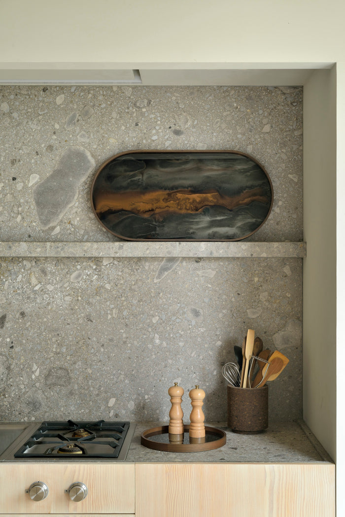 Bronze Organic Glass Valet Tray - Round - L | Ethnicraft