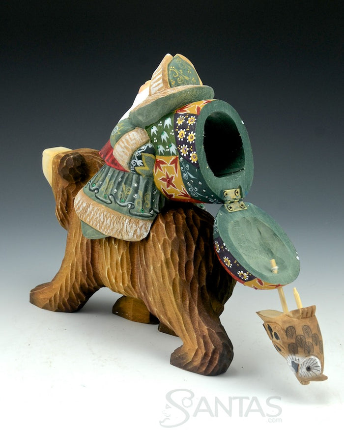 Brown Bear Secret Box Santa with Owl