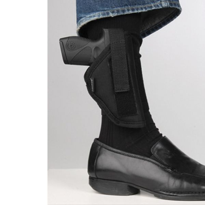 Bulldog Cases Ankle Holster Right Hand Most Compact Semi Autos with 2 1/2" - 3 3/14" Barrel Polymer Black