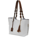 Bulldog Cases Braided Tote  Purse with Holster Ambidextrous Most Small Pistols & Revolvers Leather White Medium
