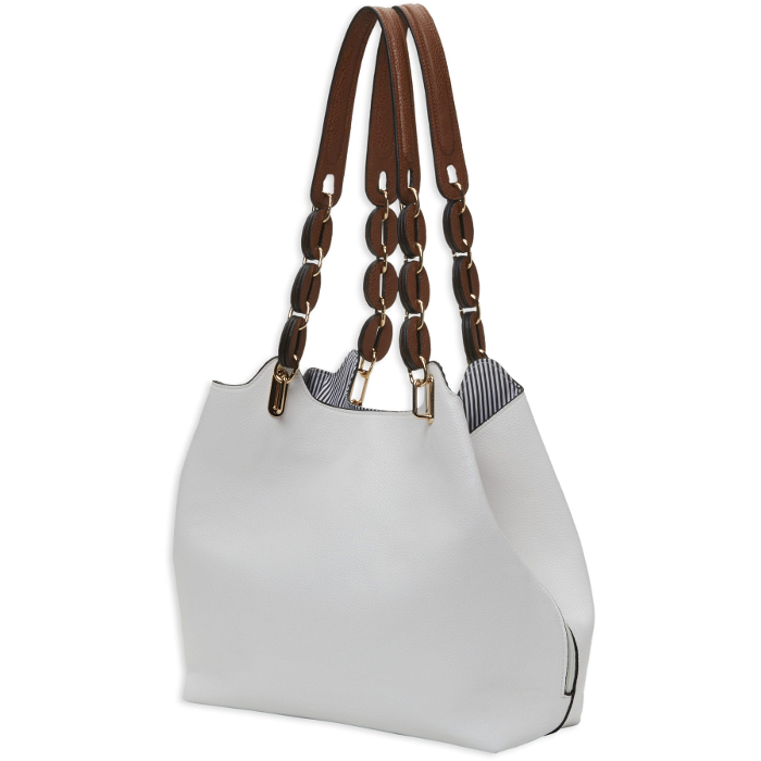 Bulldog Cases Braided Tote  Purse with Holster Ambidextrous Most Small Pistols & Revolvers Leather White Medium