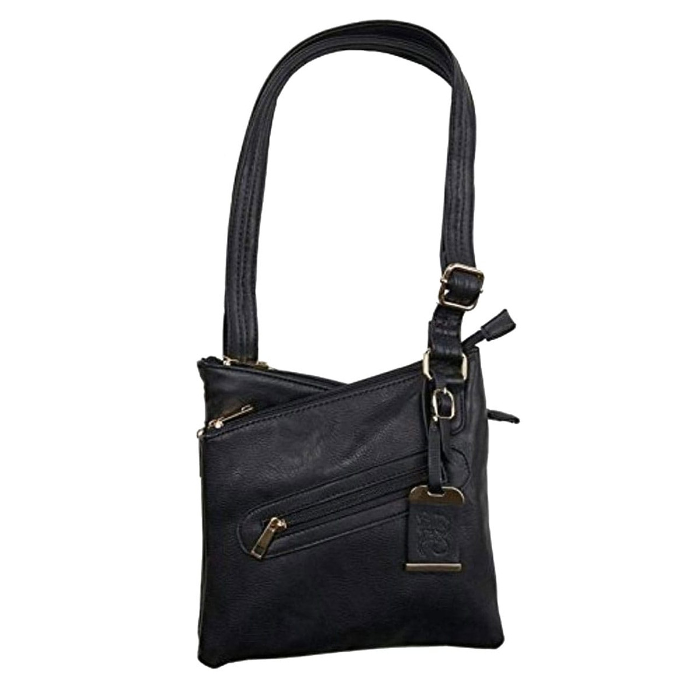 Bulldog Cases Cross Body  Purse with Holster Ambidextrous Most Small Pistols & Revolvers Leather Black Medium