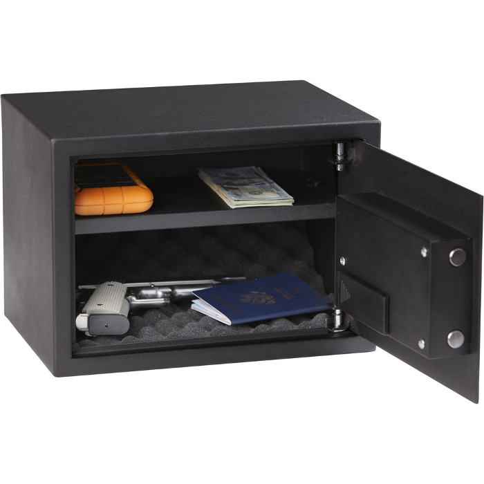Bulldog Cases Duo LED/Biometric Vault with Shelf with Biometric Lock Black