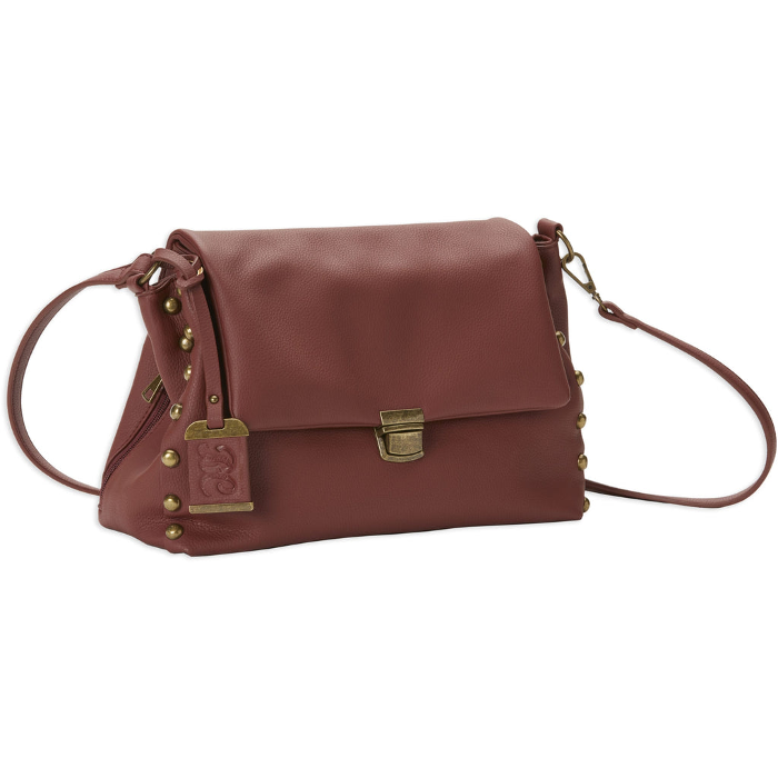 Bulldog Cases Hobo Crossbody Purse with Holster Ambidextrous Most Small Pistols & Revolvers Leather Rust Medium