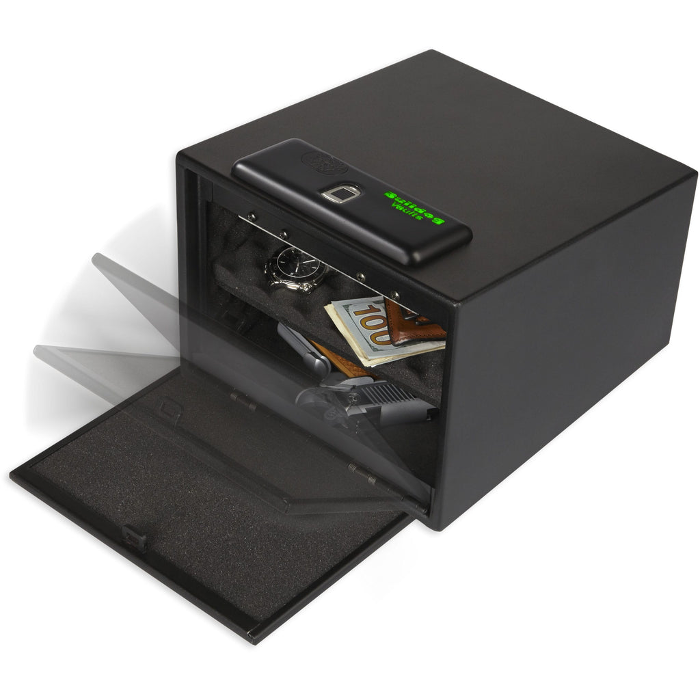 Bulldog Cases Magnum Biometric Pistol Vault with Shelf with Biometric Lock Black