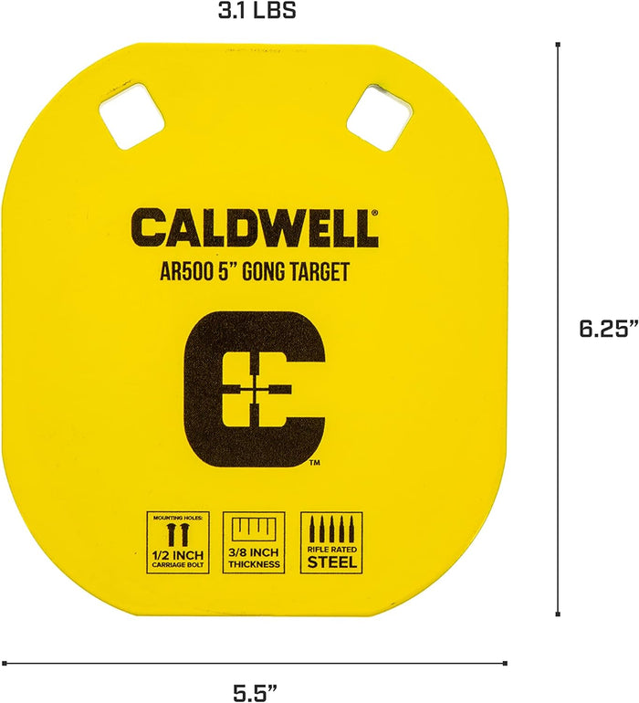 ‎Caldwell AR500 Gong Steel Target 5" 3/8" Thick