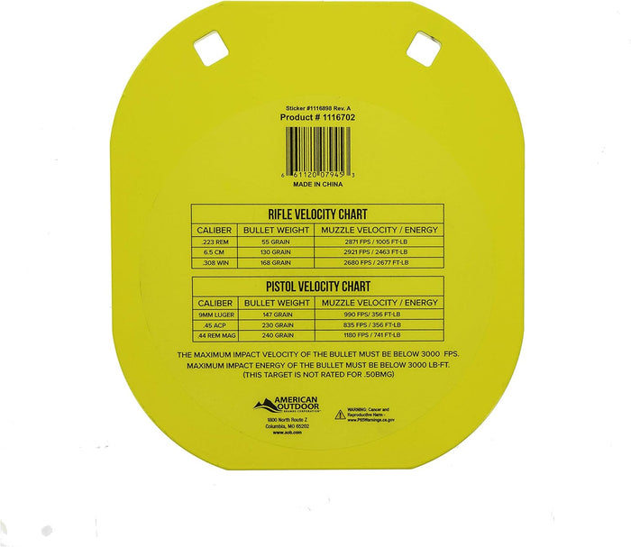 ‎Caldwell AR500 Gong Steel Target 9.1 x 8" 3/8" Thick