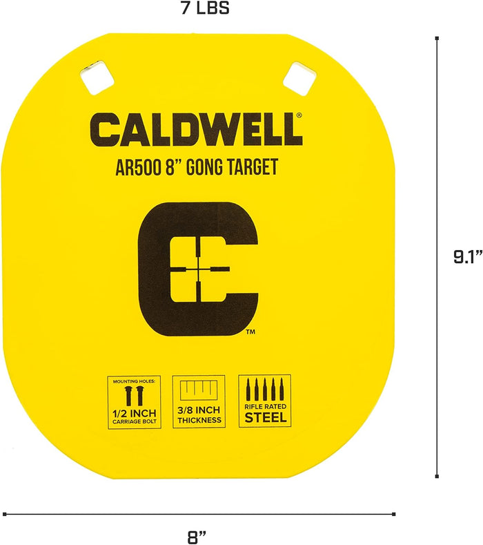 ‎Caldwell AR500 Gong Steel Target 9.1 x 8" 3/8" Thick